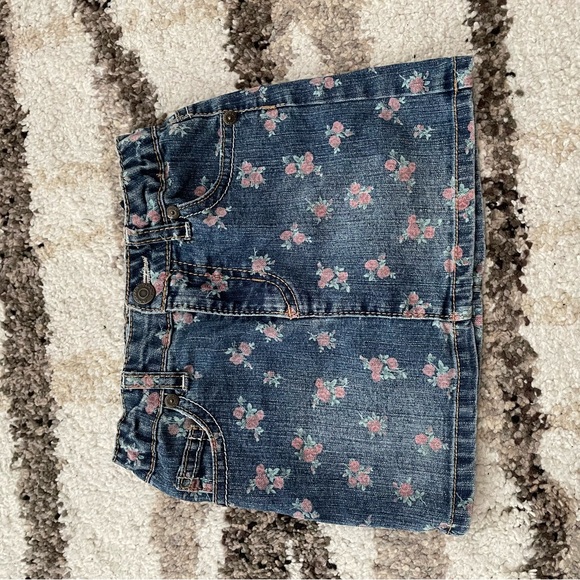 Girls Floral Jean Skirt - Picture 3 of 5